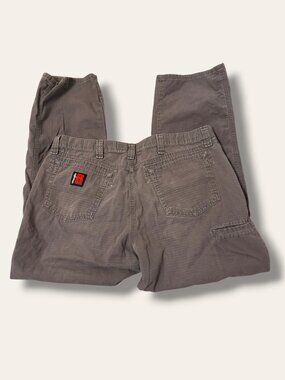 Wrangler Riggs Work Pants Mens 38 Regular Brown Ripstop Cotton Utility Carpenter
